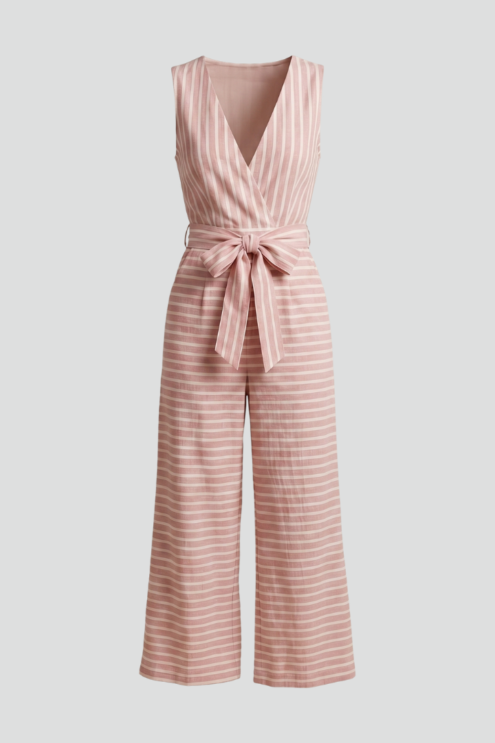 Damesjumpsuit – Damesjumpsuit met halterhals voor dagelijks gebruik – vooraanzicht | Pancreitis
