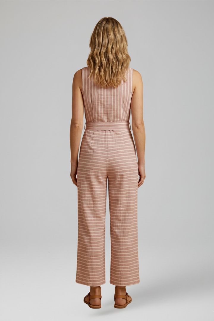 Damesjumpsuit – Damesjumpsuit met halterhals voor dagelijks gebruik – modelopname | Pancreitis