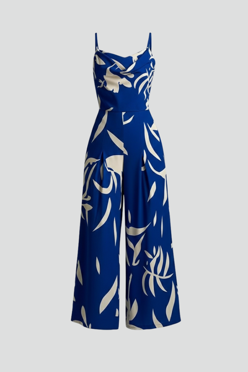 Damesjumpsuit – Dames Jumpsuit met Spaghettibandjes en Wijde Pijpen – vooraanzicht | Pancreitis