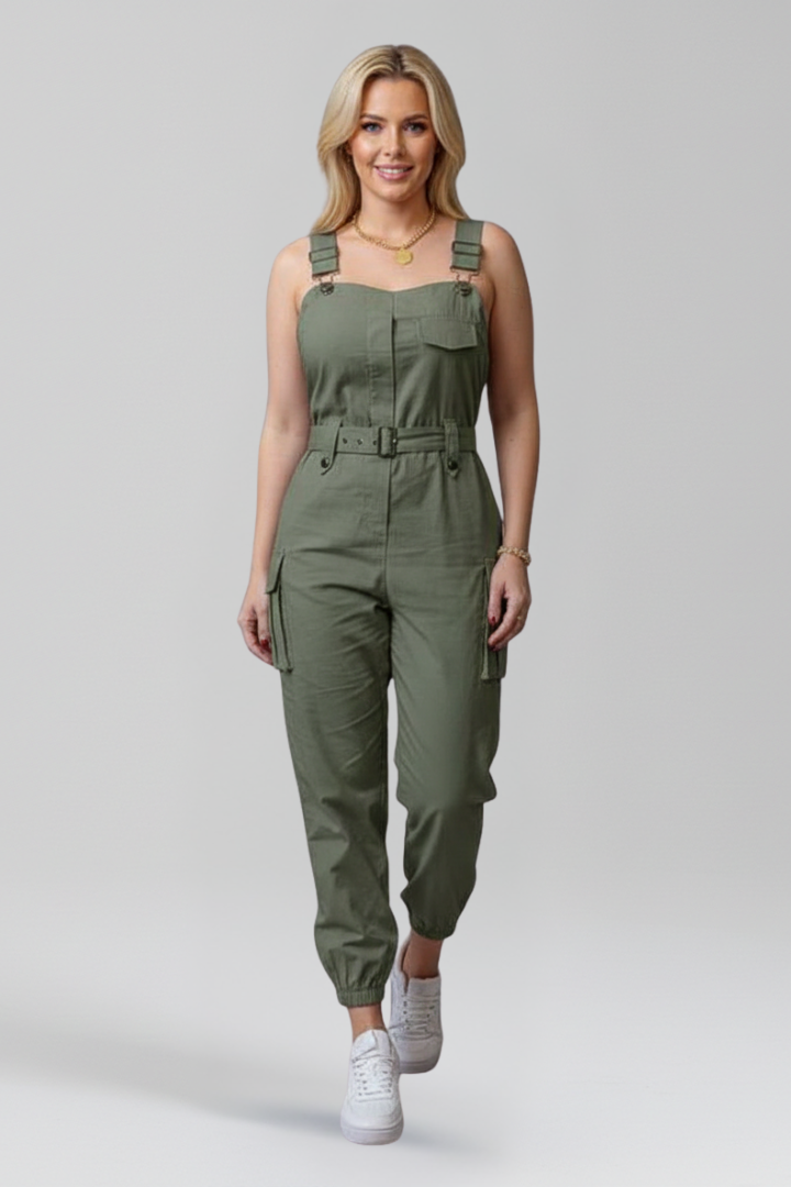 Damesjumpsuit – Damesjumpsuit met vierkante halslijn en verstelbare bandjes – totaaloverzicht | Pancreitis