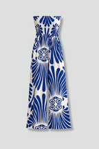Damesjumpsuit – Damesjumpsuit met Strapless Halslijn en Printopdruk – vooraanzicht | Pancreitis
