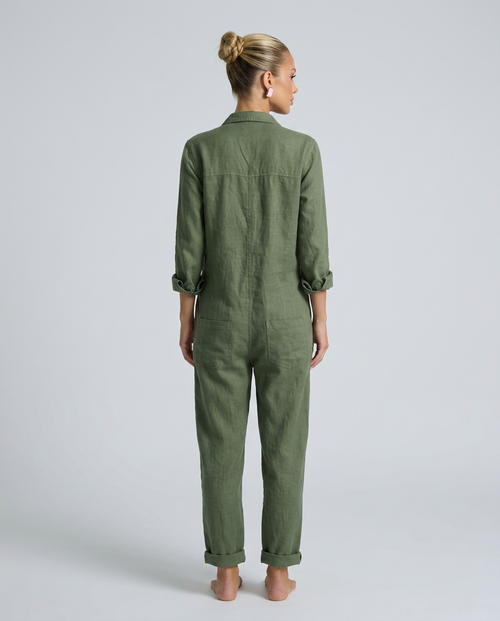 Stijlvolle lange mouwen jumpsuit met knopen aan de voorkant voor dames. 2