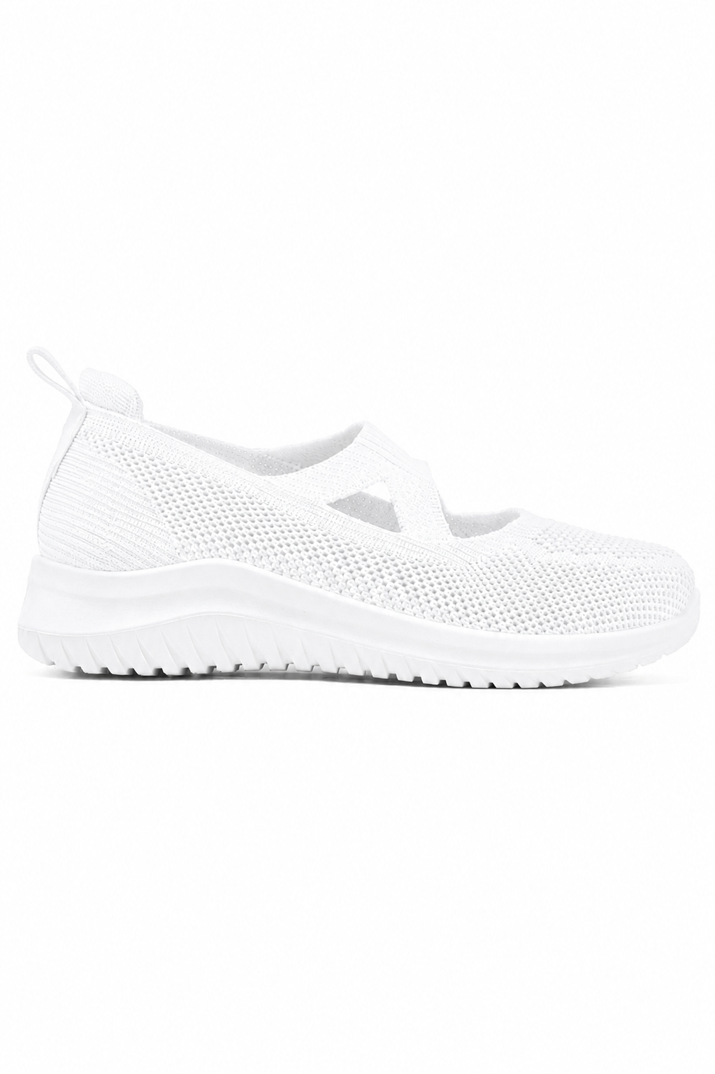 Comfortabele Knit Elastic AirWeave Sneakers in het wit voor dagelijks gebruik. 3