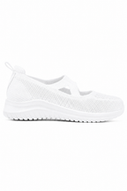 Comfortabele Knit Elastic AirWeave Sneakers in het wit voor dagelijks gebruik. 3