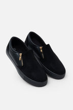 Kristal Suede Rits Pumps Zwarte Trainers met glanzende details 4