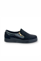 Kristal Suede Rits Pumps Zwarte Trainers met glanzende details 8