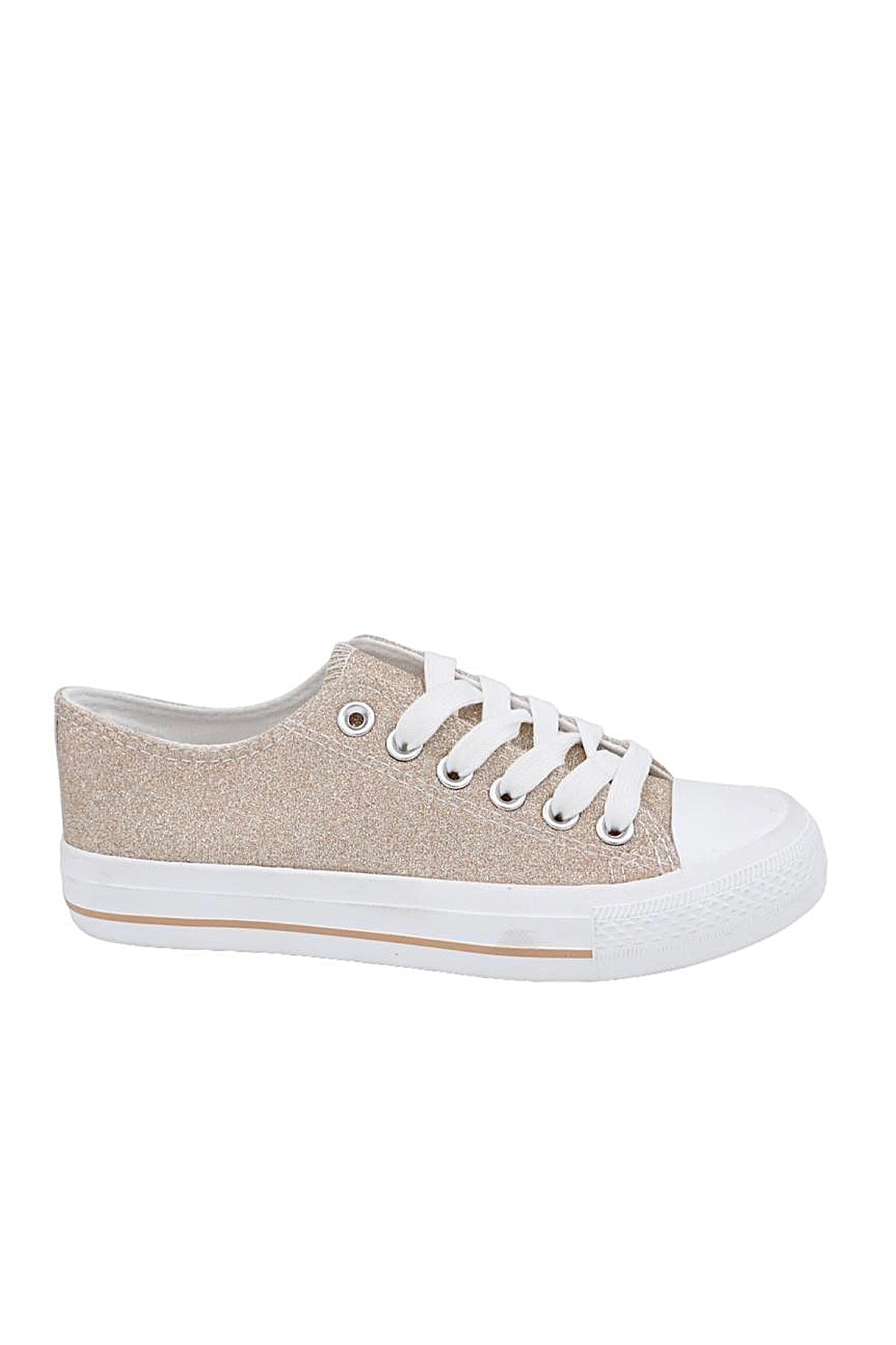 Glitterende canvas sneakers in goud voor een trendy look. 2