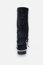 Kristallen Trim Wild Obsession Knie Hoge Boots in zwart met chunky zool. 8