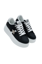 Kristal Deluxe Queen Bee Chunky Trainers in zwart met kristallen versieringen. 5