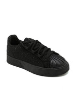 Kristal Versierde Aura Lace-Up Sneakers in zwart voor dagelijks gebruik. 4