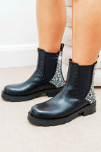 Kristallen achter Chelsea boots in zwart. 5