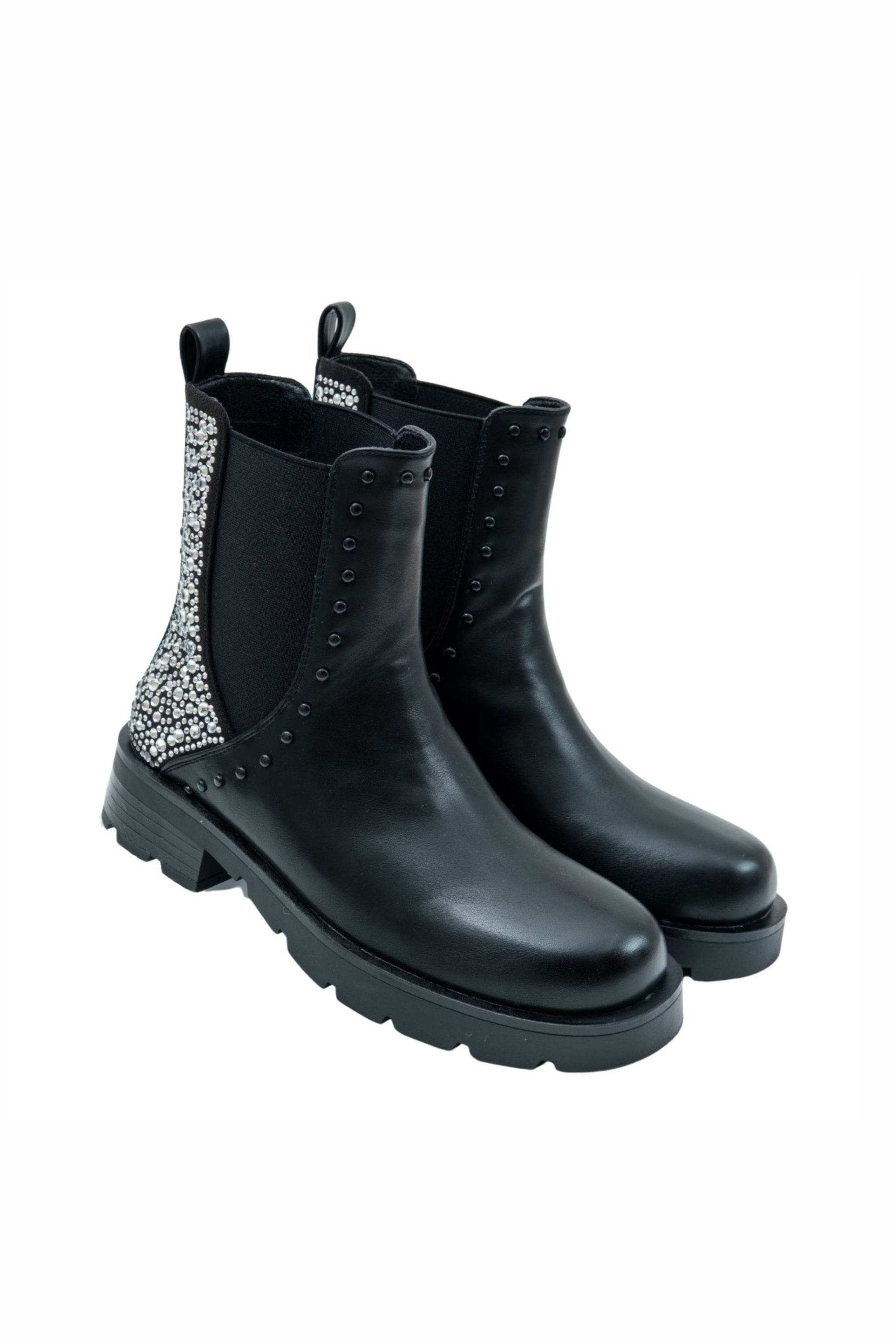 Kristallen achter Chelsea boots in zwart. 7