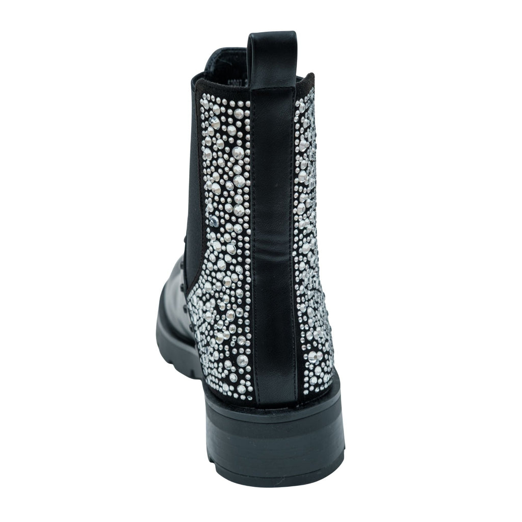 Kristallen achter Chelsea boots in zwart. 8