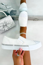 Kristallen slip-on trainers in wit voor dagelijks gebruik. 2