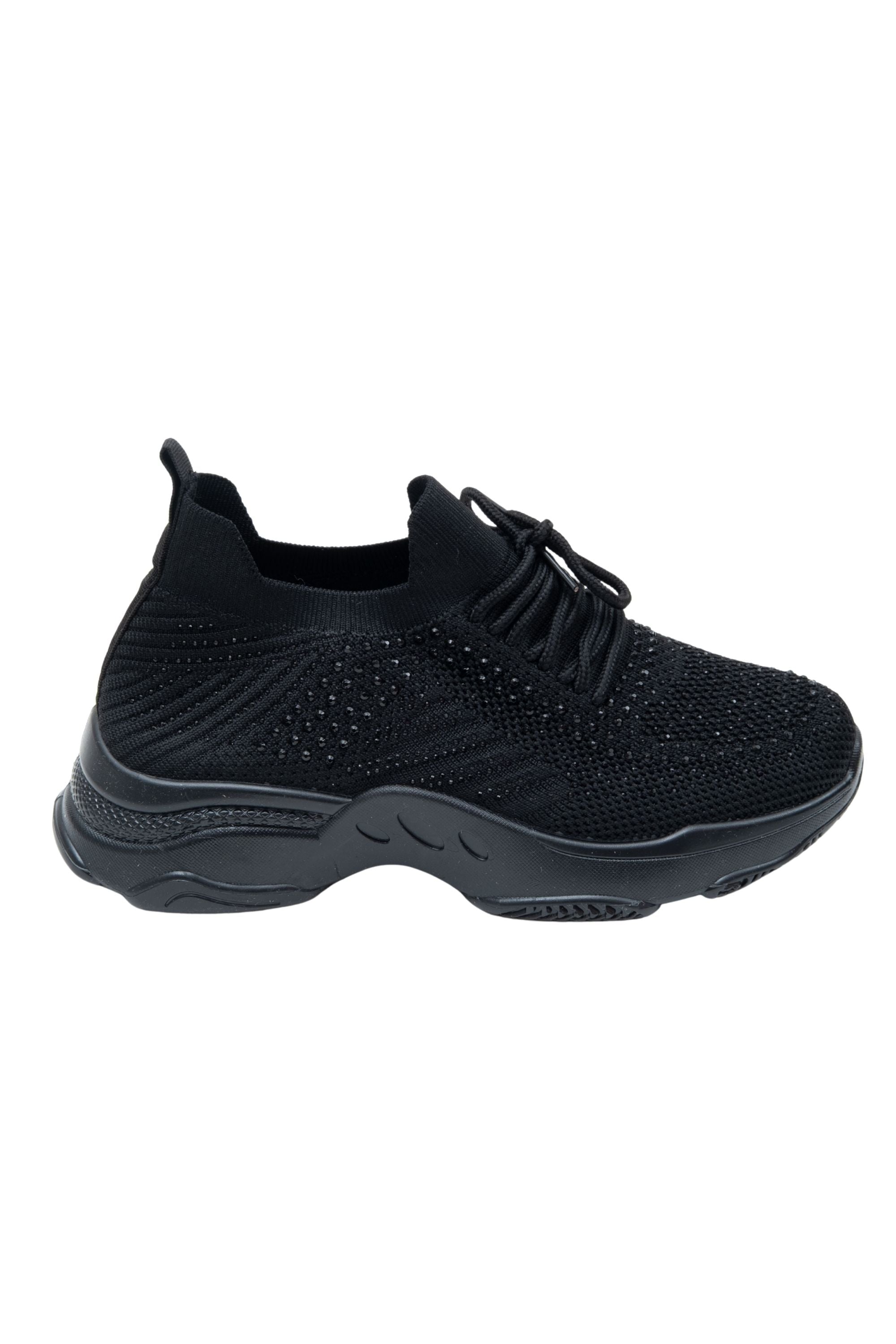 Kristallen Comfort Flexi Sneakers in zwart voor stijlvolle en comfortabele stappen. 3