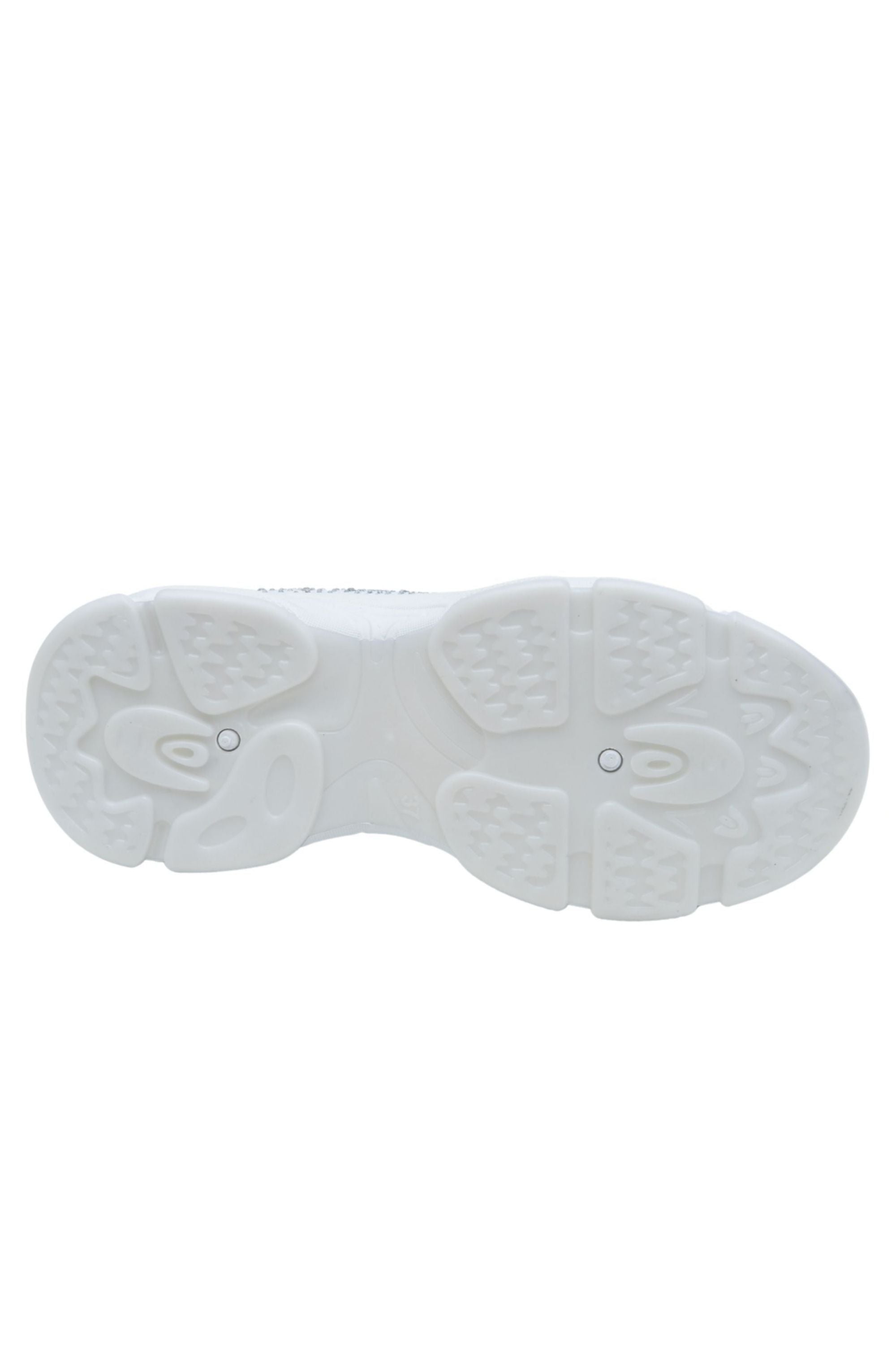Kristallen Comfort Sportieve Sok Trainers in Wit met Glanzende Rhinestones 8