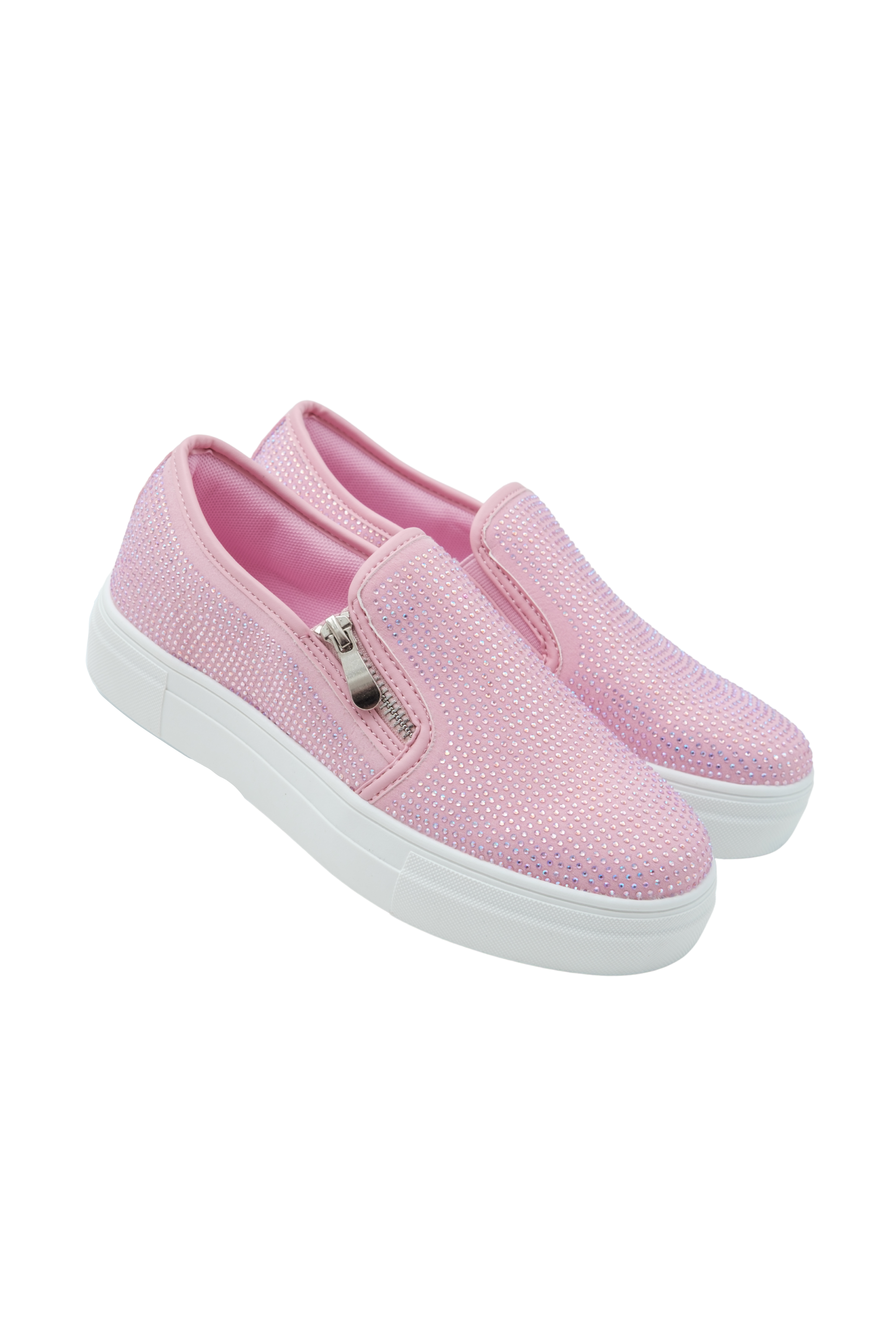 Kristallen Deluxe Zip Pumps in Roze, perfect voor sparkle liefhebbers. 4