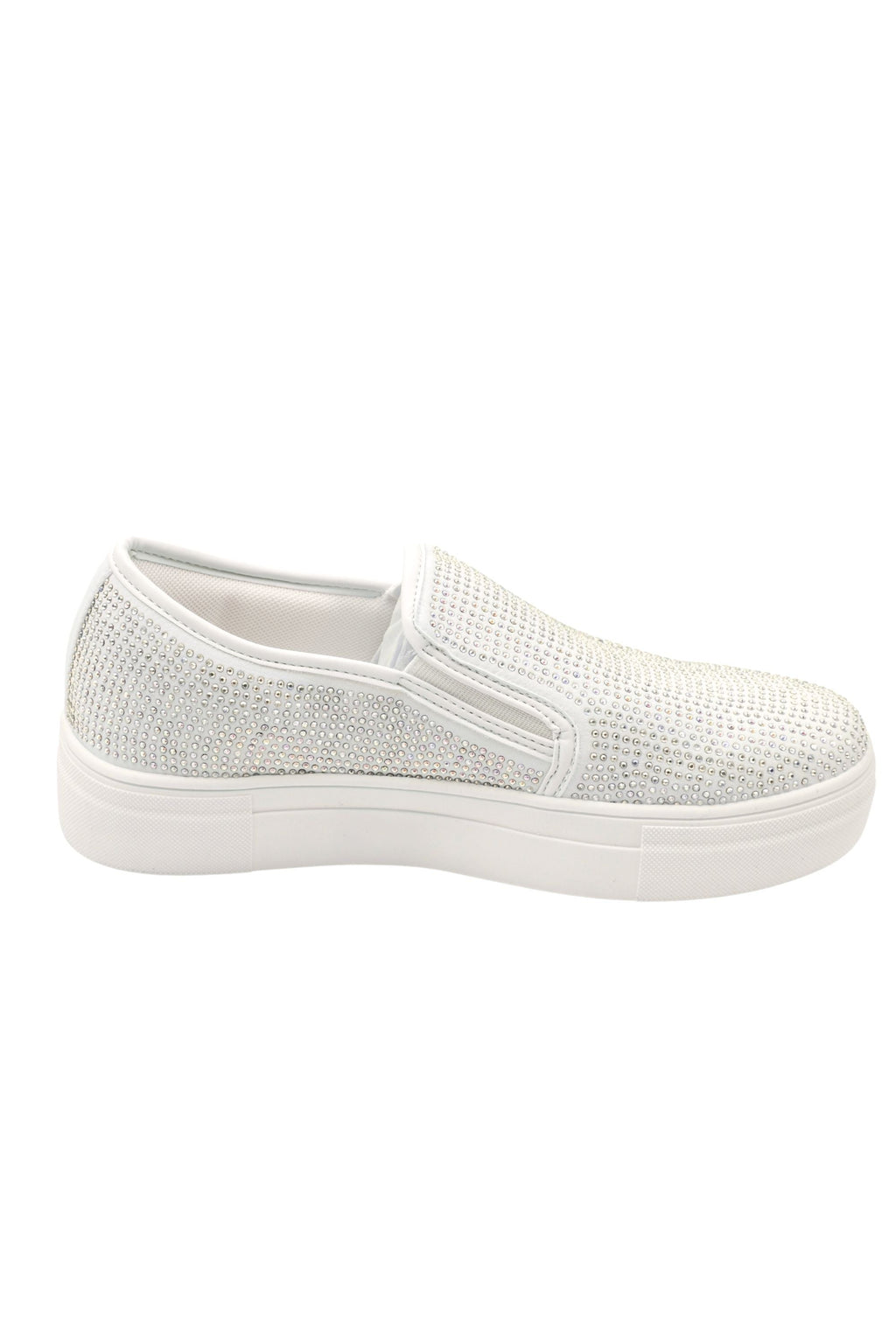 Kristallen Deluxe Zip Pumps in wit met echte kristallen versiering. 4