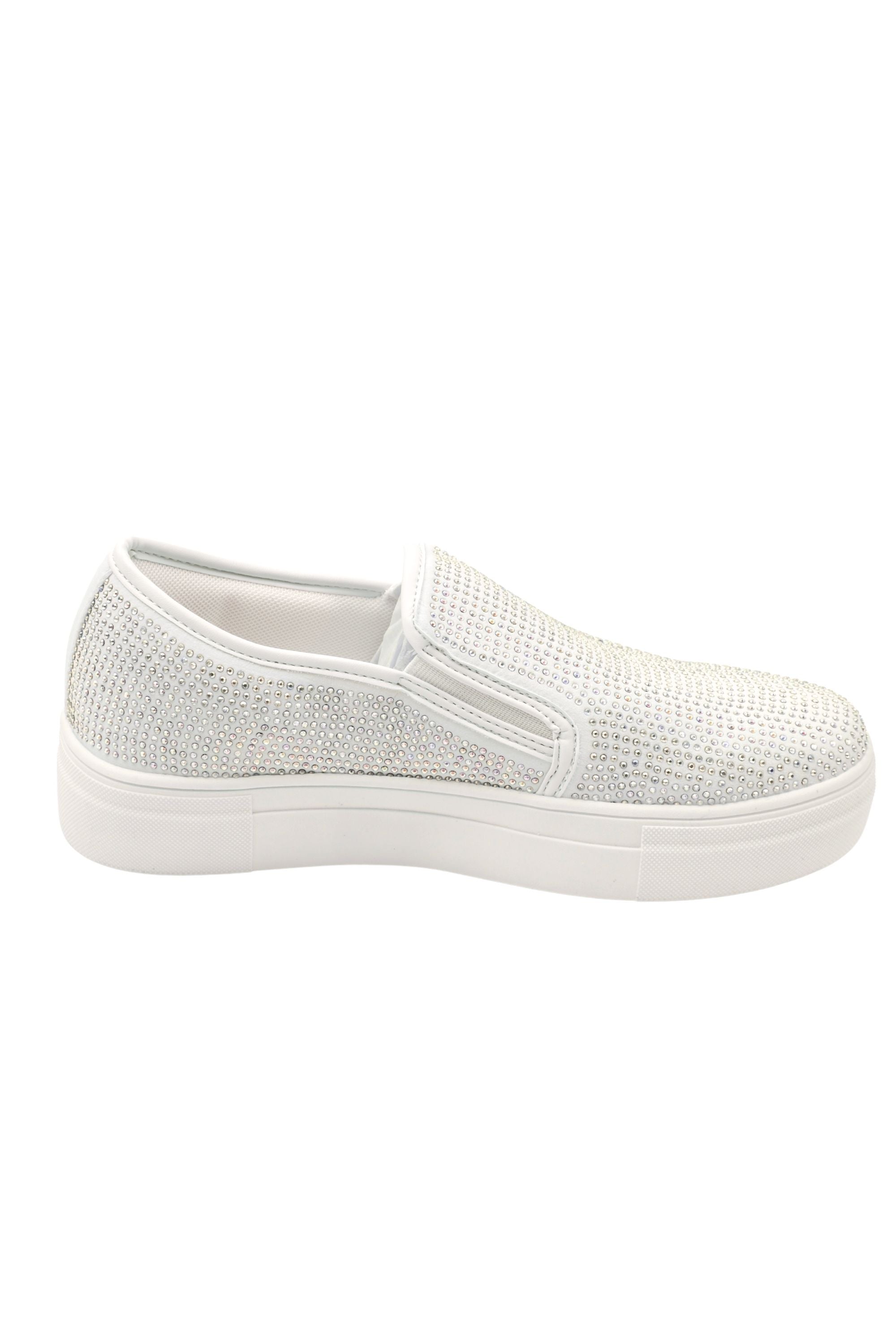 Kristallen Deluxe Zip Pumps in wit met echte kristallen versiering. 4