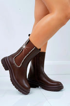 Kristallen Drift Luxe Chelsea Boots in bruin, elegant en stijlvol.