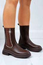 Kristallen Drift Luxe Chelsea Boots in bruin, elegant en stijlvol. 2