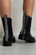 Kristallen Eclips Versierde Teen Chelsea Boots in Zwart