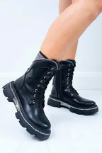 Kristallen Glamour Krijger Biker Boots in zwart met rhinestones. 2