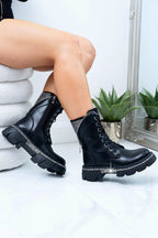 Kristallen Glamour Krijger Biker Boots in zwart met rhinestones. 4