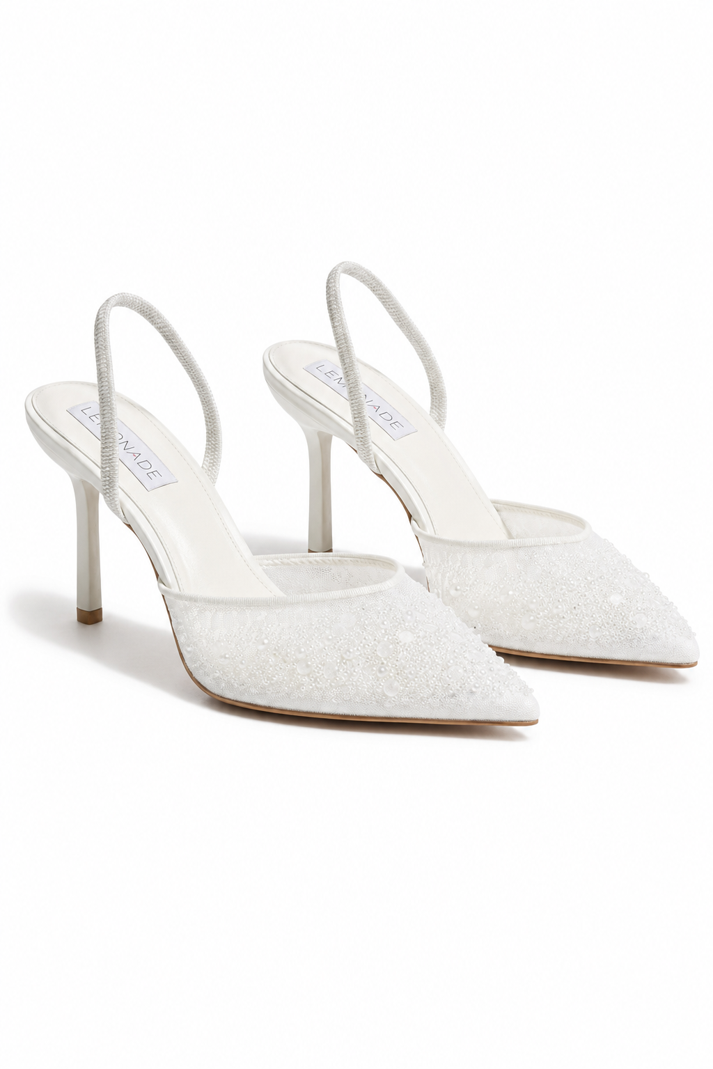 Elegante Kristallen Parels Slingback Court Heels in Wit voor speciale gelegenheden. 3