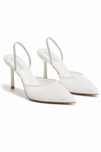 Elegante Kristallen Parels Slingback Court Heels in Wit voor speciale gelegenheden. 3