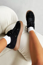 Kristallen sprankelende Dash Trainers in zwart voor dames.