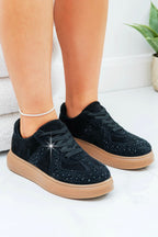 Kristallen sprankelende Dash Trainers in zwart voor dames. 5