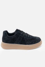 Kristallen sprankelende Dash Trainers in zwart voor dames. 6