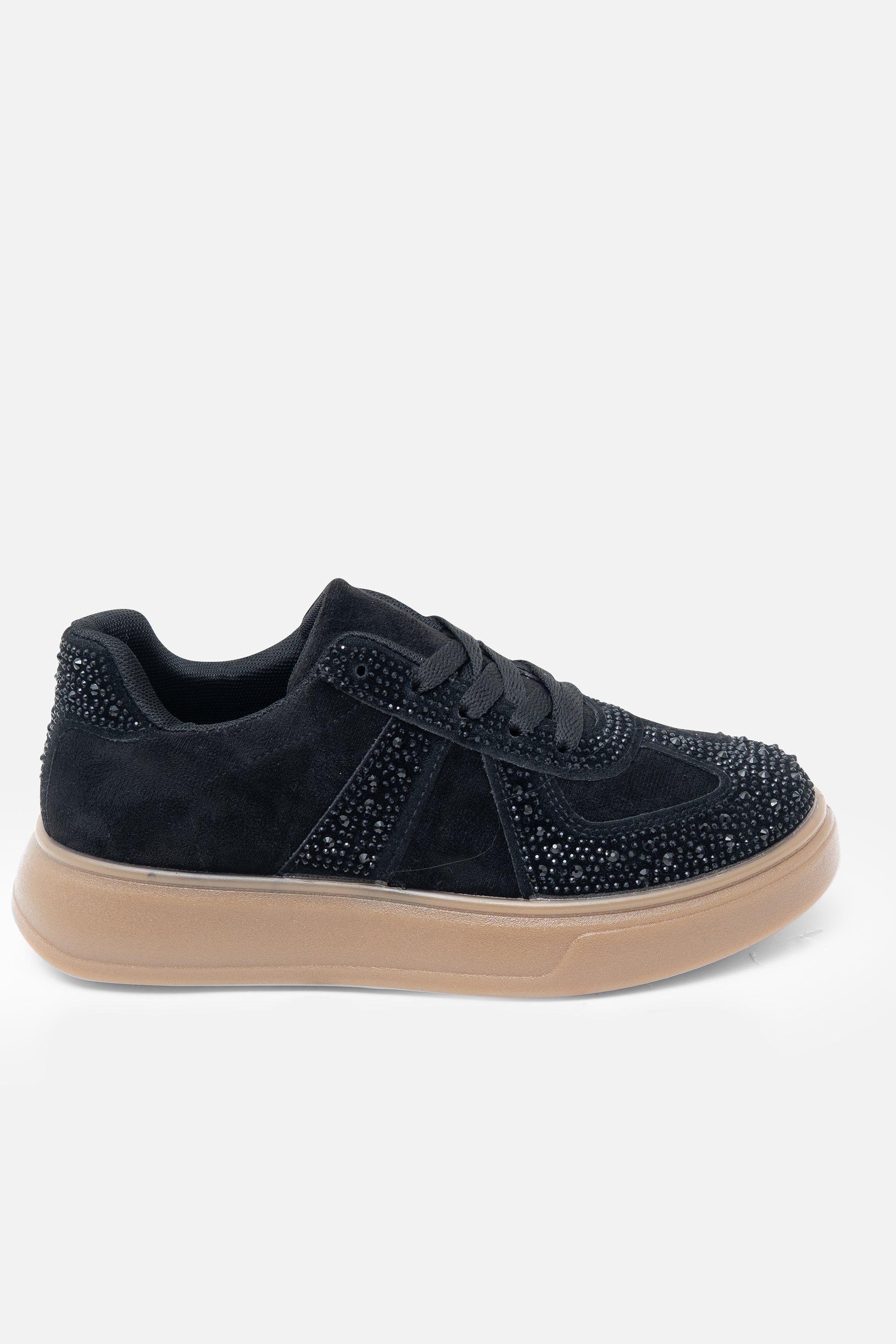 Kristallen sprankelende Dash Trainers in zwart voor dames. 6