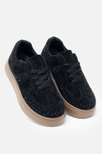 Kristallen sprankelende Dash Trainers in zwart voor dames. 7