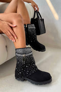 Kristallen Starlight Stride Boots in zwart met glamoureuze details.