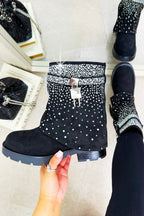 Kristallen Starlight Stride Boots in zwart met glamoureuze details. 2