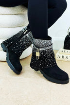 Kristallen Starlight Stride Boots in zwart met glamoureuze details. 3