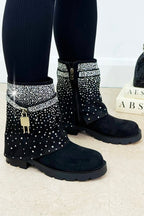 Kristallen Starlight Stride Boots in zwart met glamoureuze details. 4
