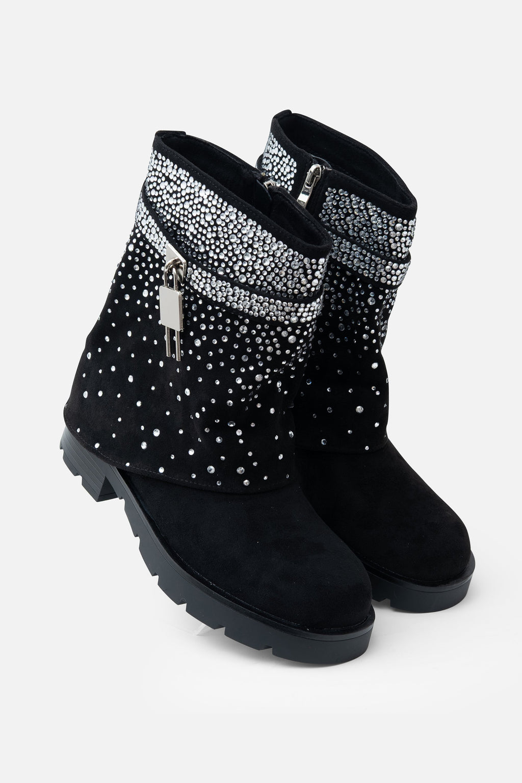 Kristallen Starlight Stride Boots in zwart met glamoureuze details. 7