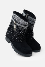 Kristallen Starlight Stride Boots in zwart met glamoureuze details. 7