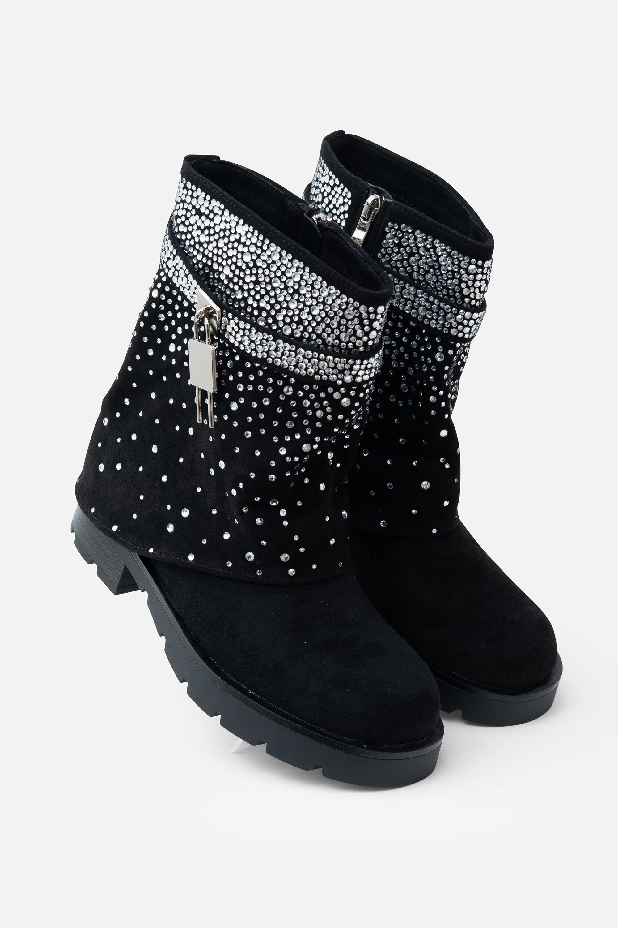 Kristallen Starlight Stride Boots in zwart met glamoureuze details. 7