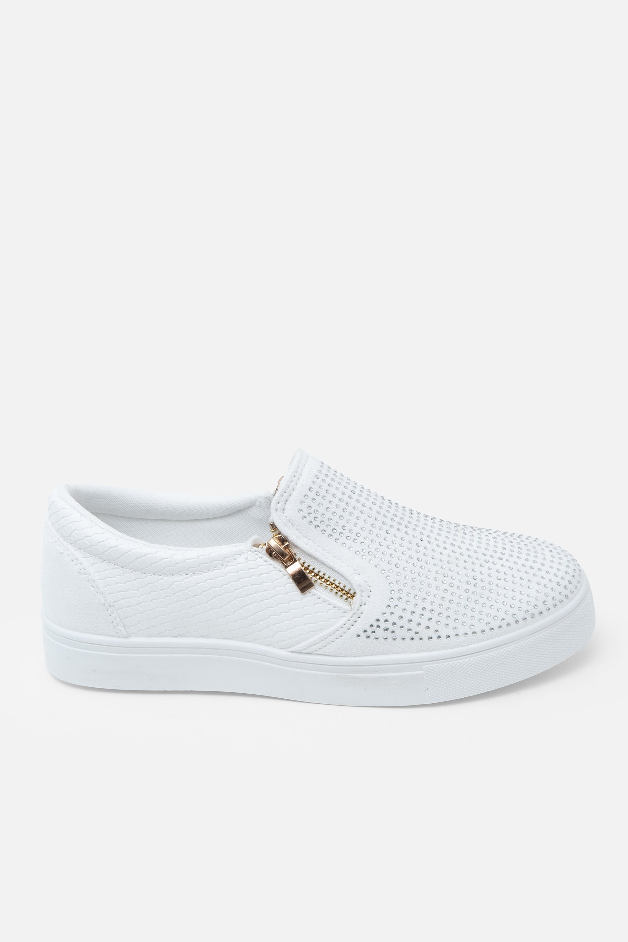 Elegante Kristallen Suède Rits Pumps in wit met decoratieve details. 5