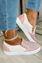 Glamoureuze Kristallen Suède Rits Pumps in roze met decoratieve details. 2