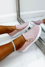 Glamoureuze Kristallen Suède Rits Pumps in roze met decoratieve details. 3
