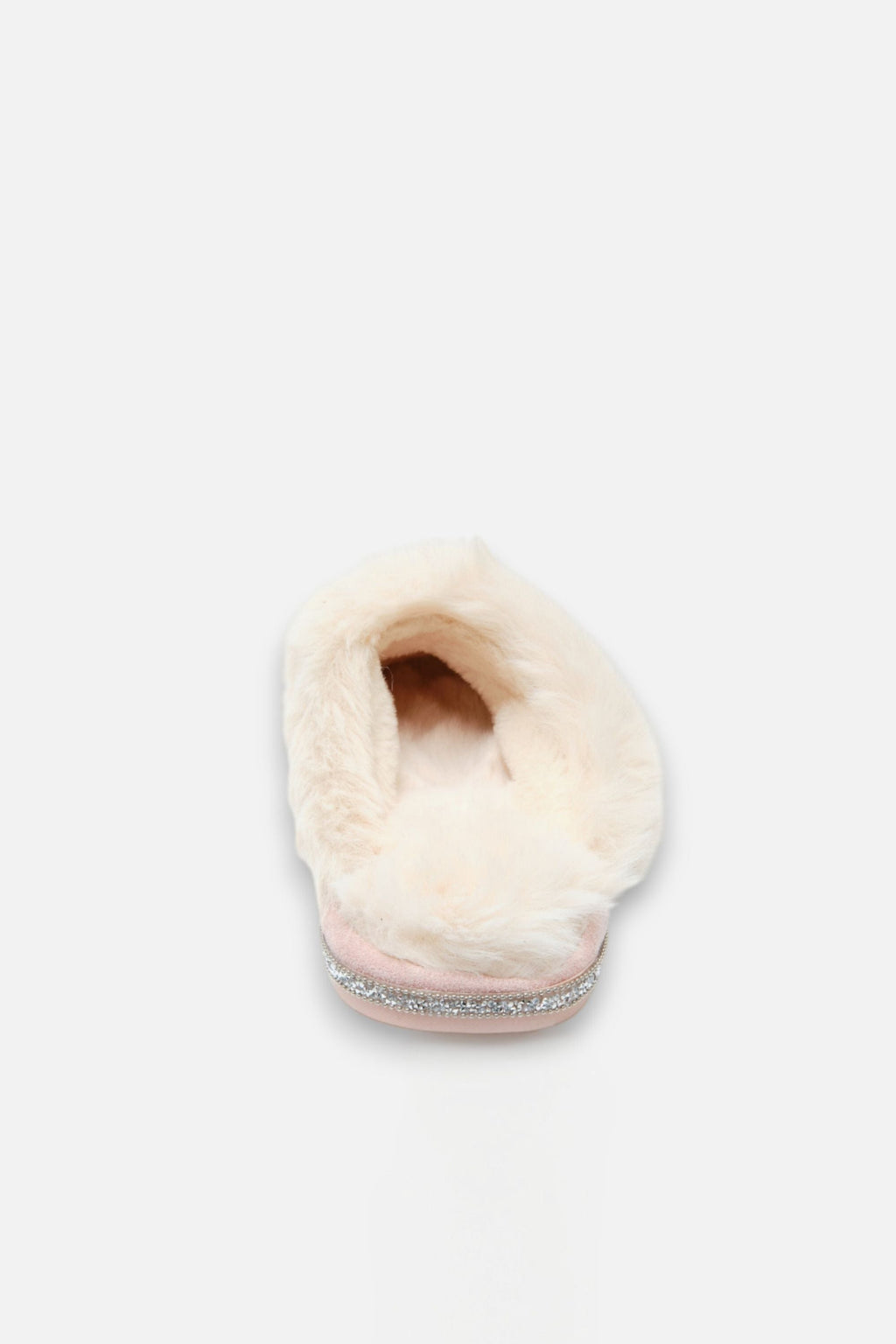 Kristallen trim gezellige slippers in roze kleur 7