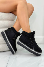 Kristallen Luxe Lodge Nep Bont Lined Boots in zwart voor dames. 4