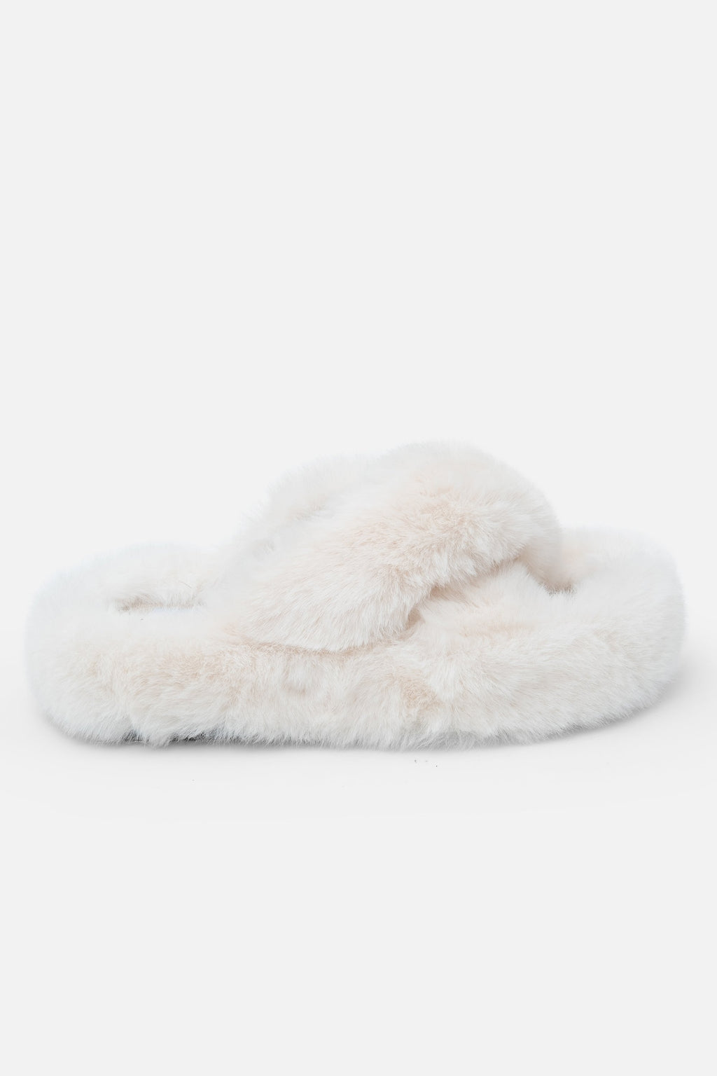 Pluche Kiss Slipper Sliders in luxe nude kleur. 6