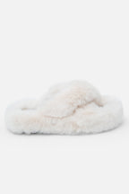 Pluche Kiss Slipper Sliders in luxe nude kleur. 6