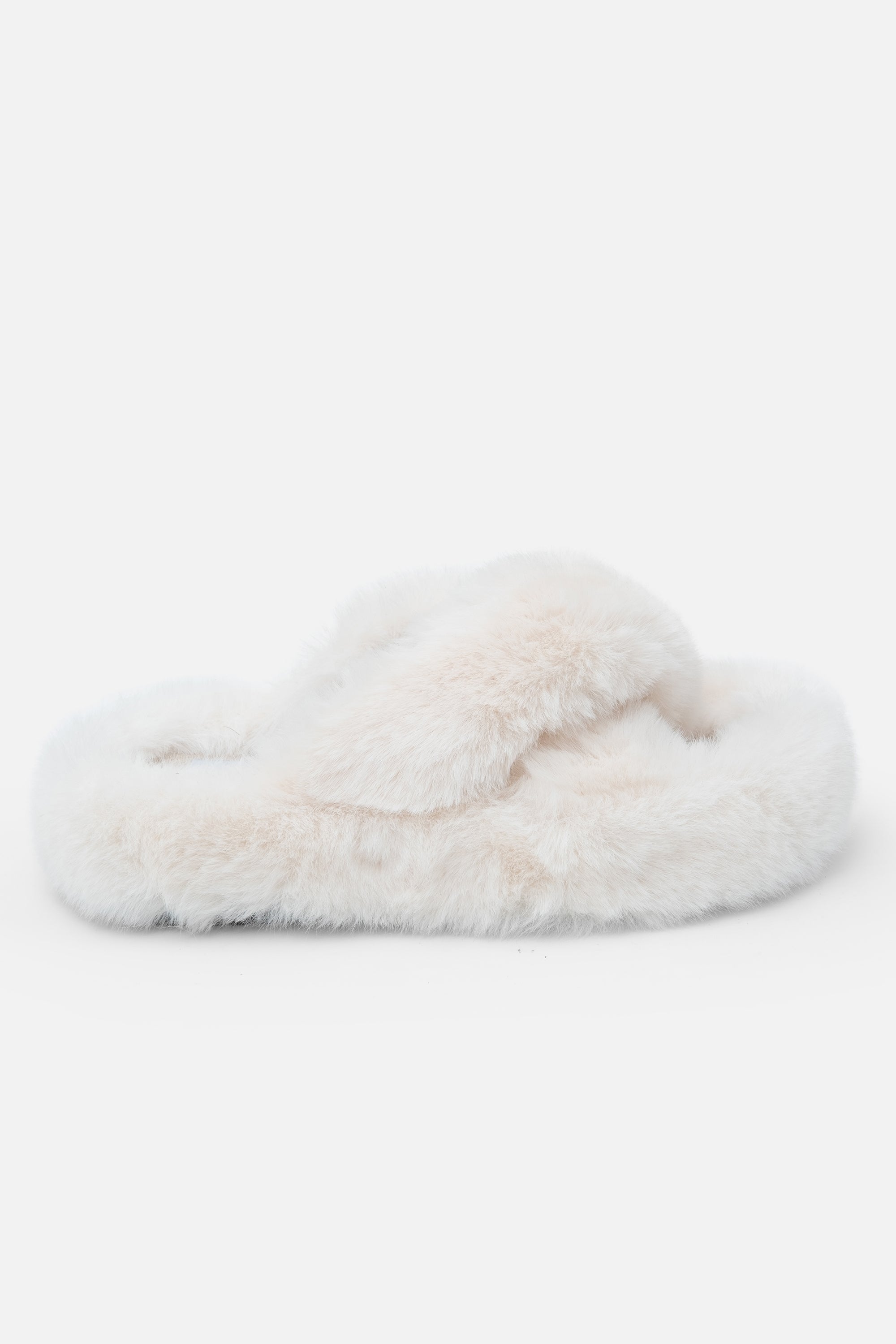 Pluche Kiss Slipper Sliders in luxe nude kleur. 6